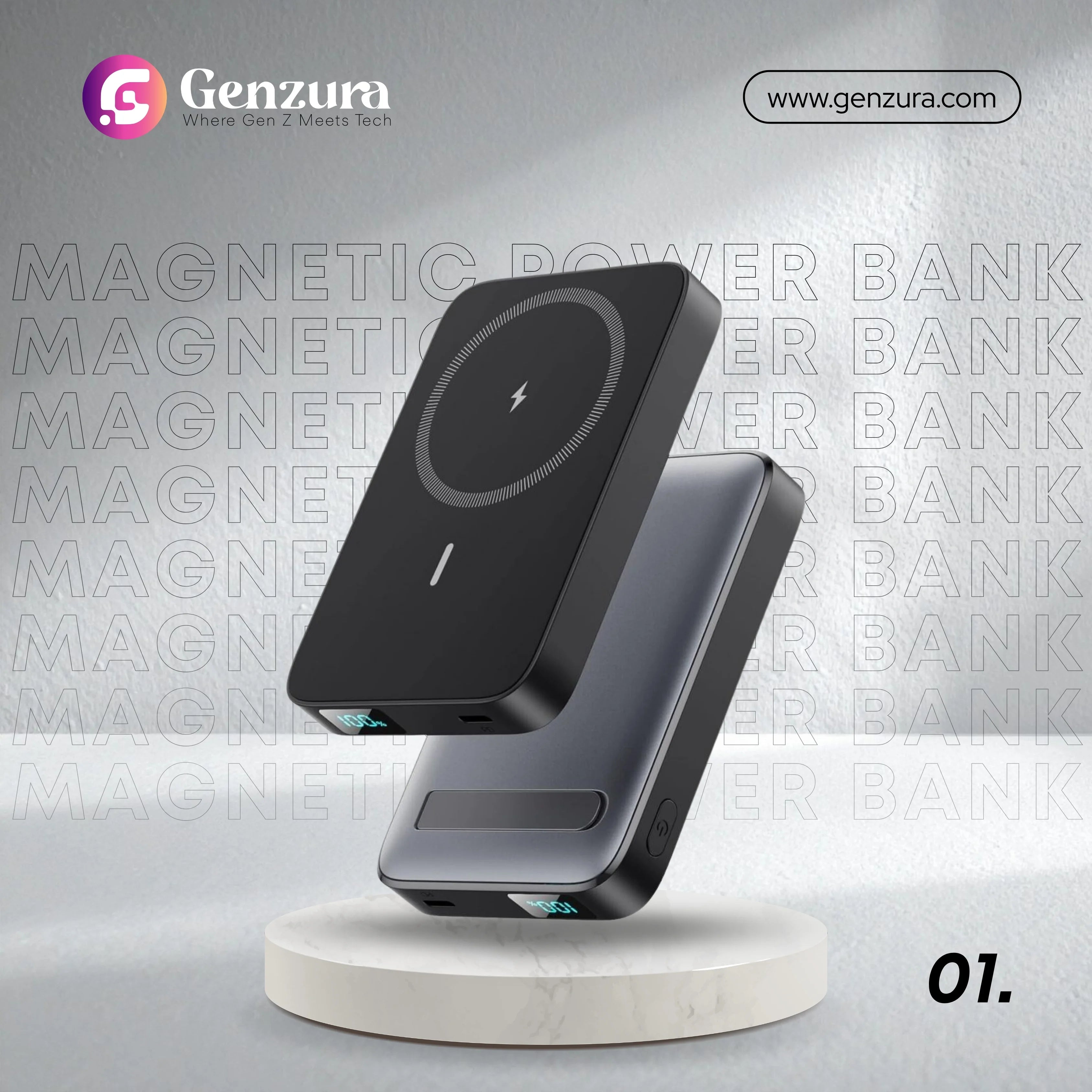 Magnetic Power Bank 20,000mAh – 15W Wireless Charger & 22.5W Fast Charging | Magnetic Portable Battery for iPhone, Samsung, Huawei, Xiaomi