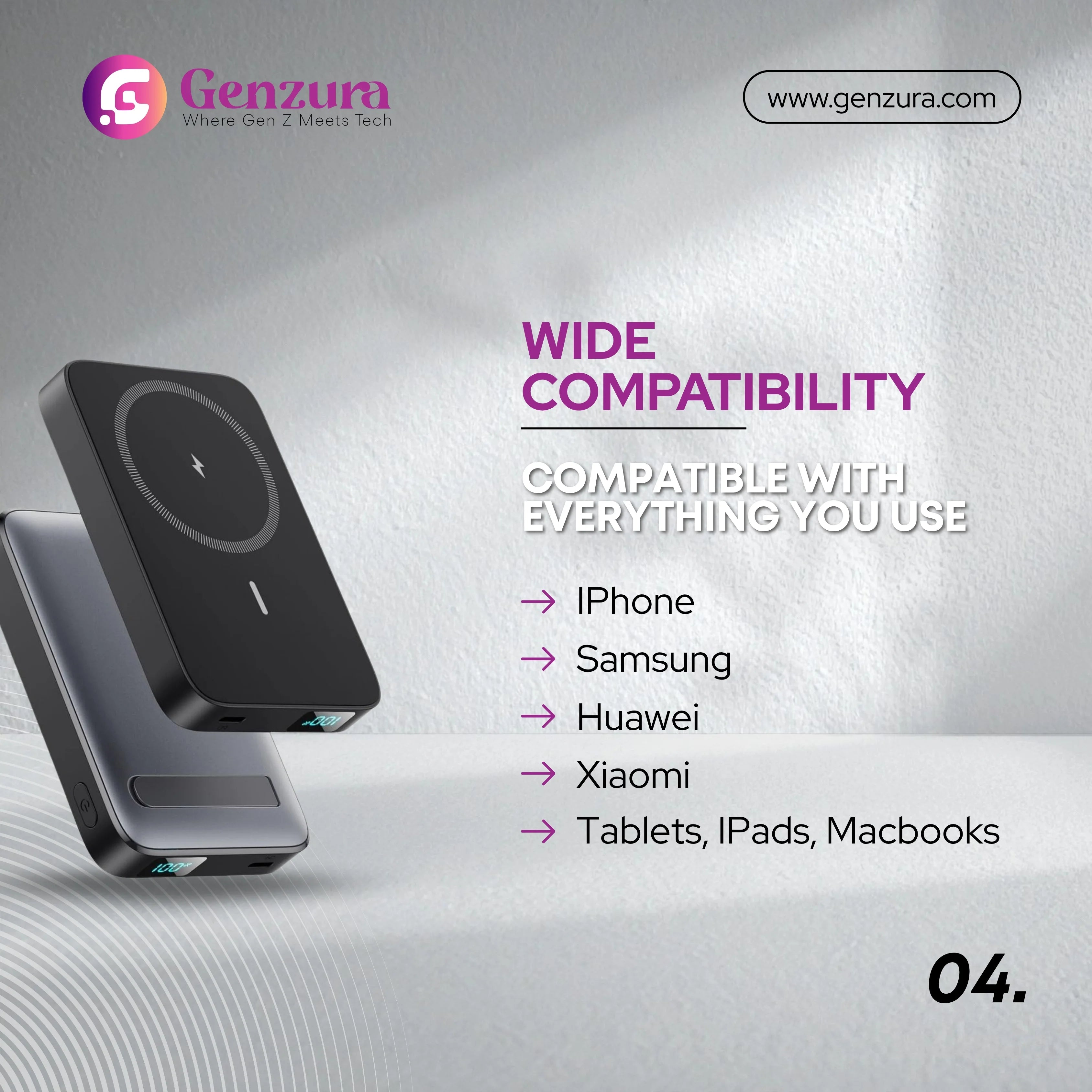 Magnetic Power Bank 20,000mAh – 15W Wireless Charger & 22.5W Fast Charging | Magnetic Portable Battery for iPhone, Samsung, Huawei, Xiaomi