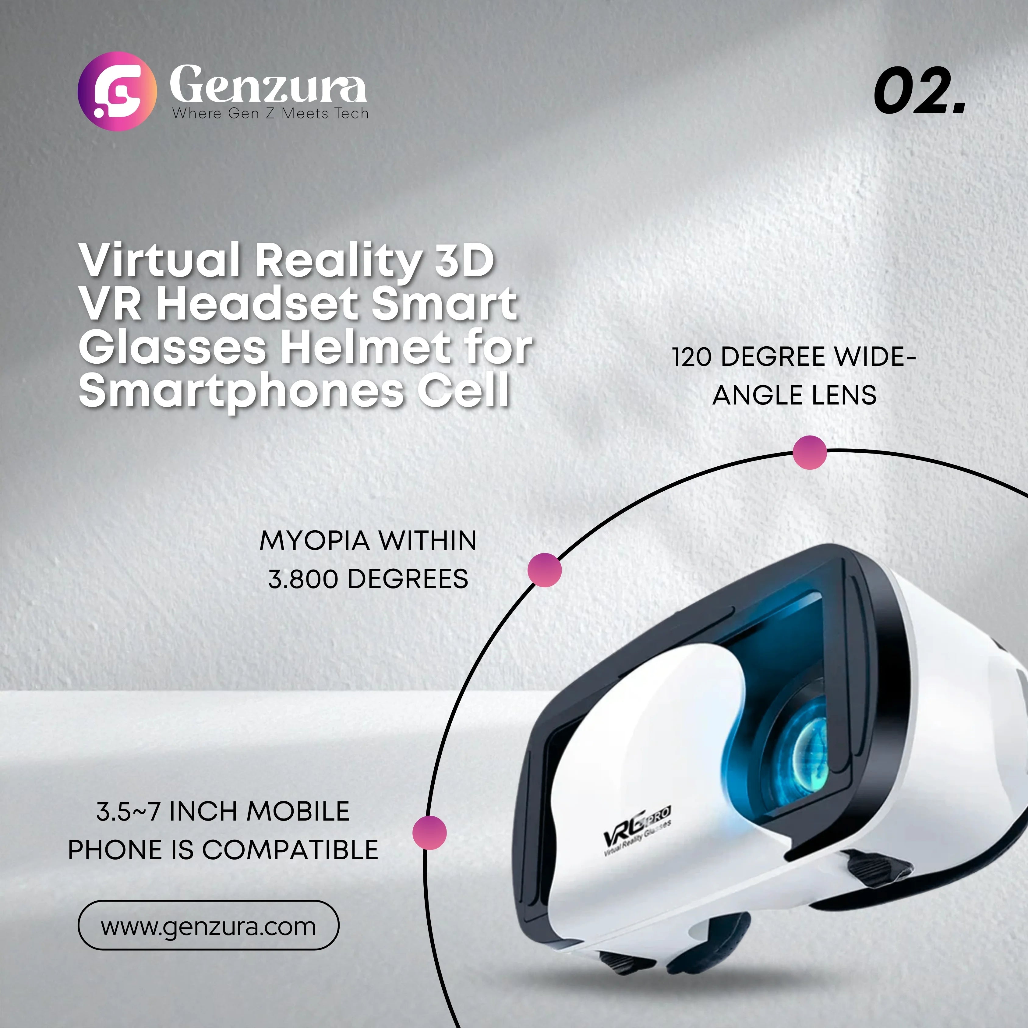 VR 3D Headset With Remote Controller 7"