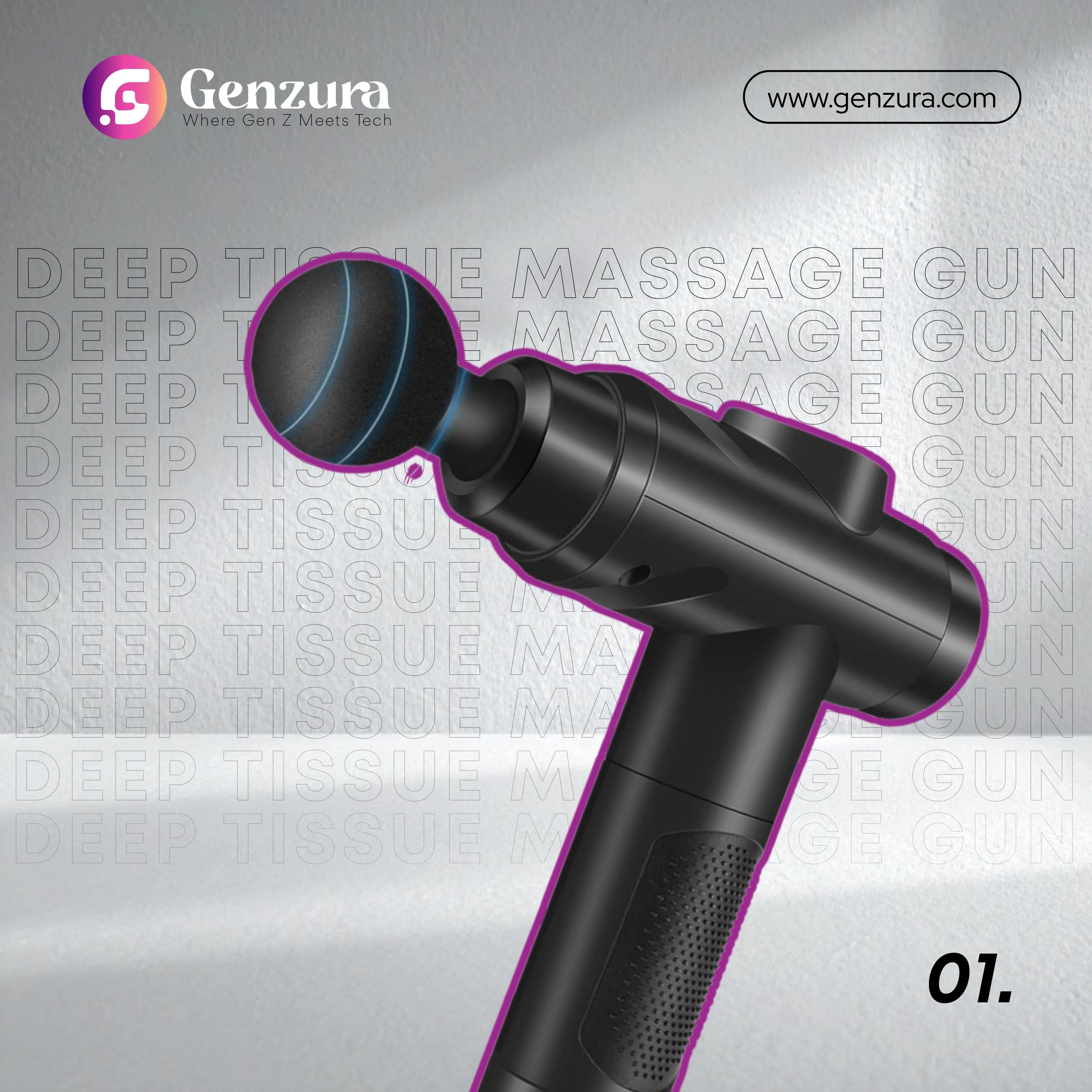 Deep Tissue Massage Gun – Handheld Percusain Relief