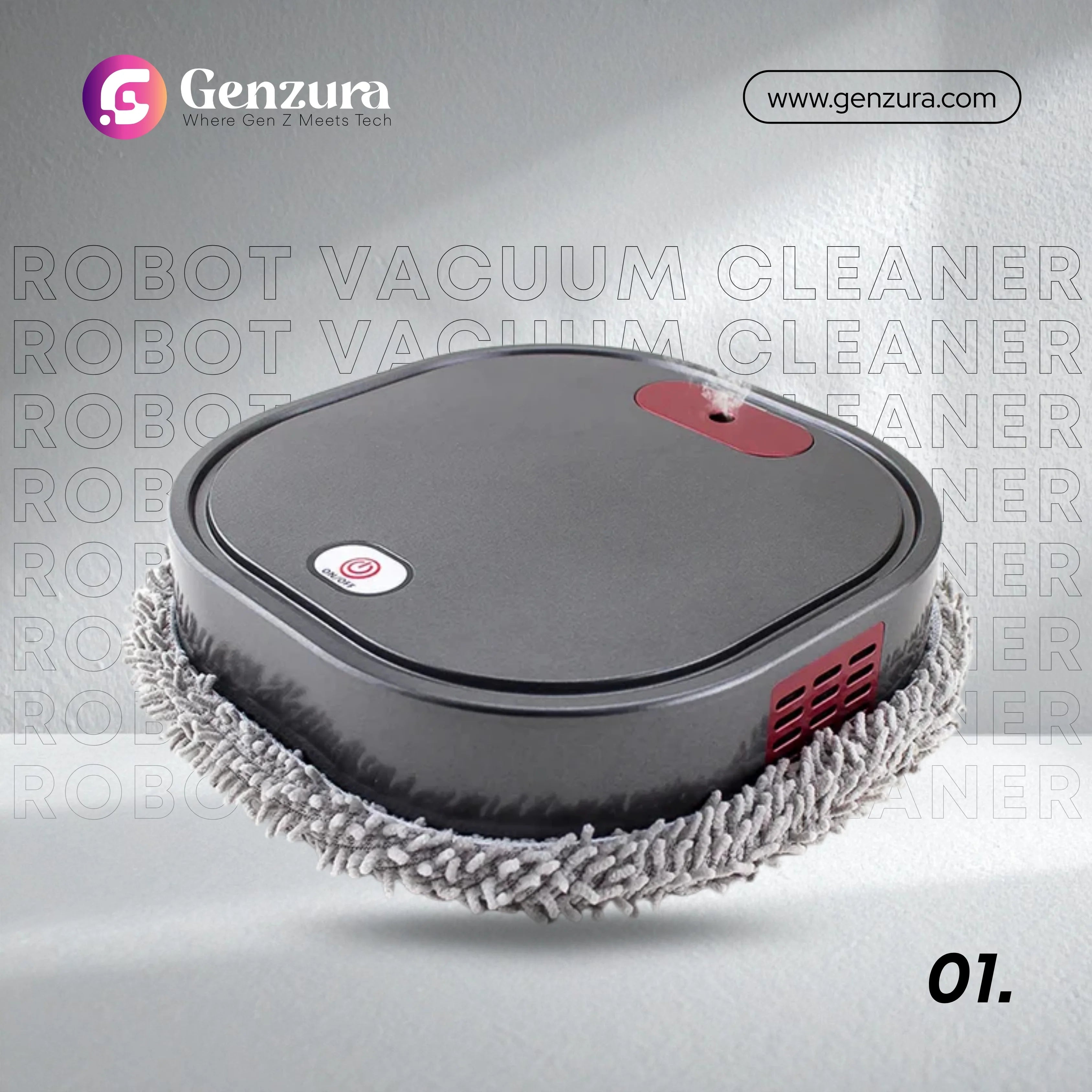 Dry & Wet Robot Vacuum Cleaner – Smart Sweeping Mop with Spray Humidification, UV Disinfection & Low Noise (1500mAh Battery)