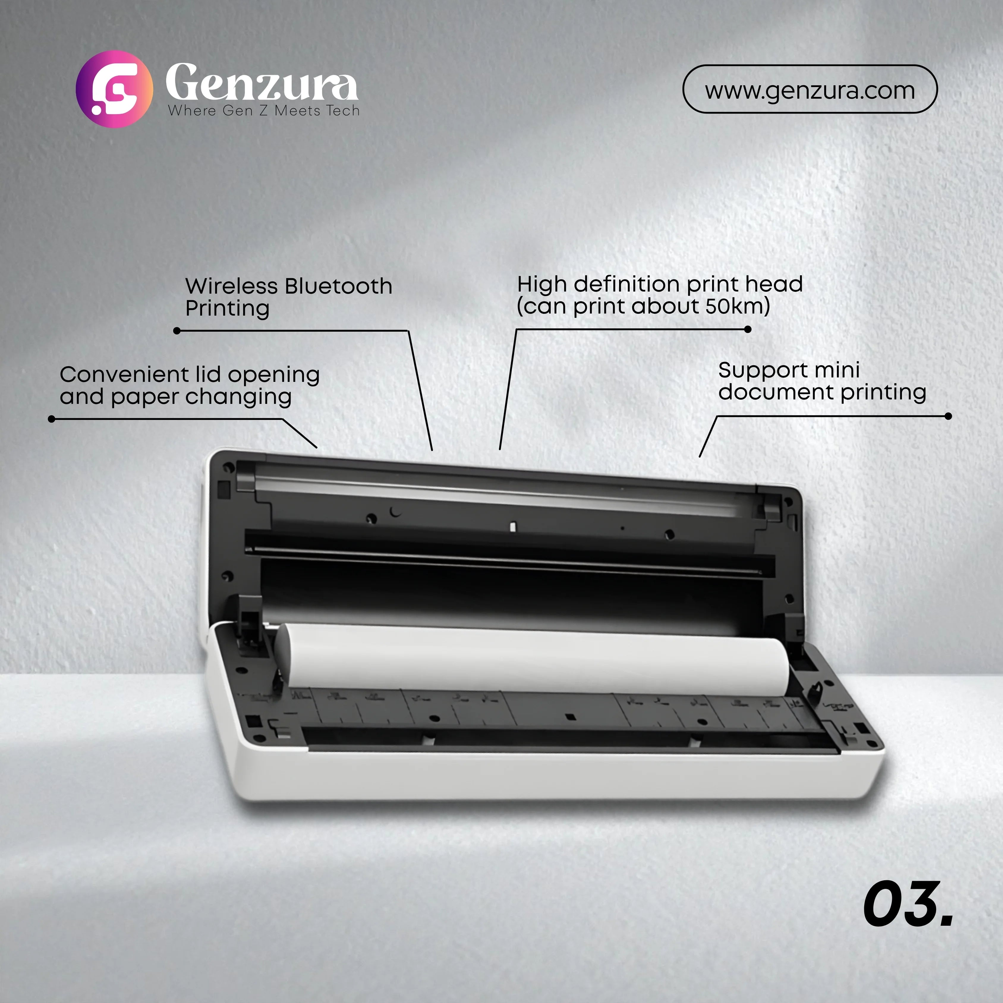 Portable A4 Thermal Printer – Wireless Bluetooth Printing for Documents, Photos & More