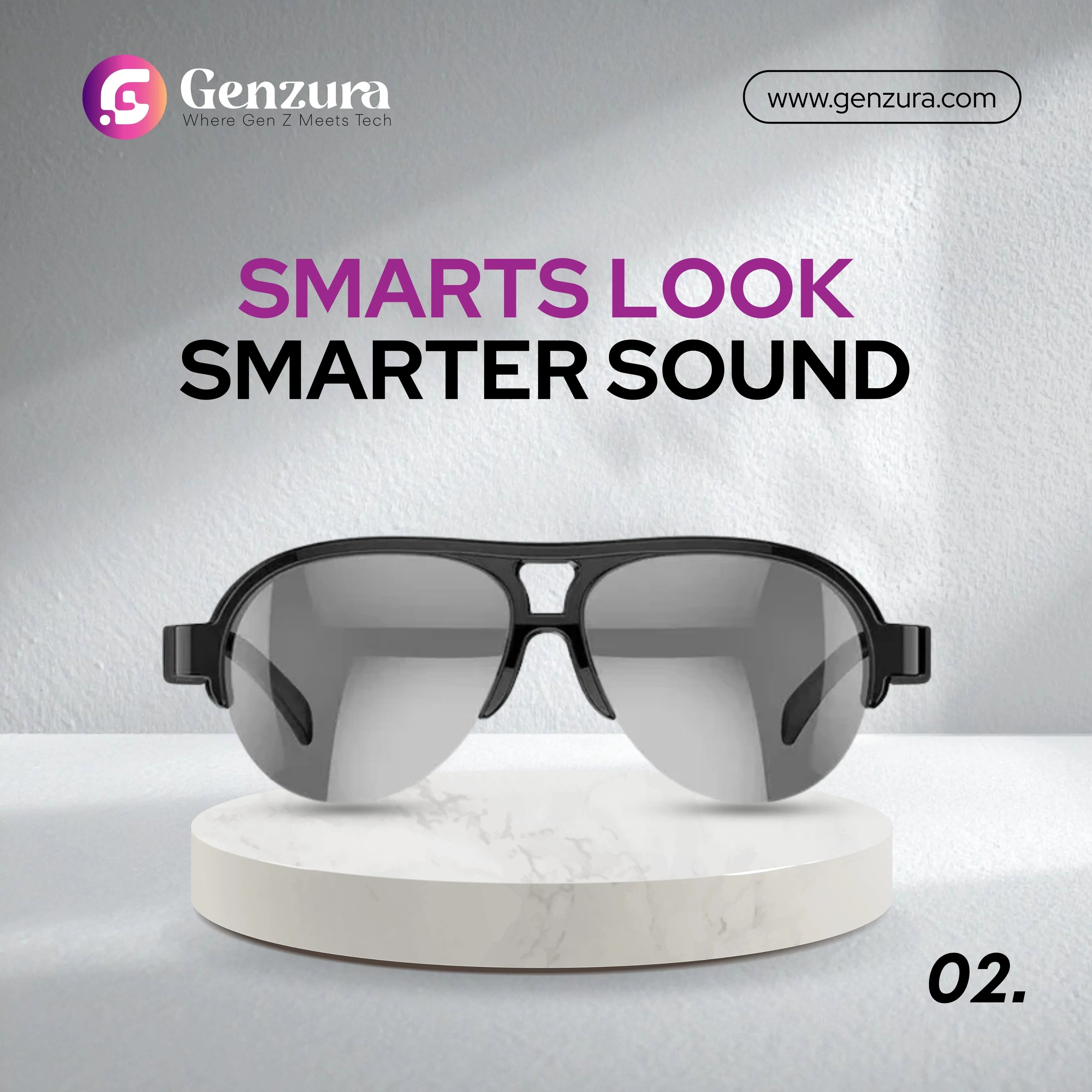 Smart Bluetooth Audio Glasses with HD UV Protection, Waterproof & Noise-Canceling Speakers – TWS-F V5.3