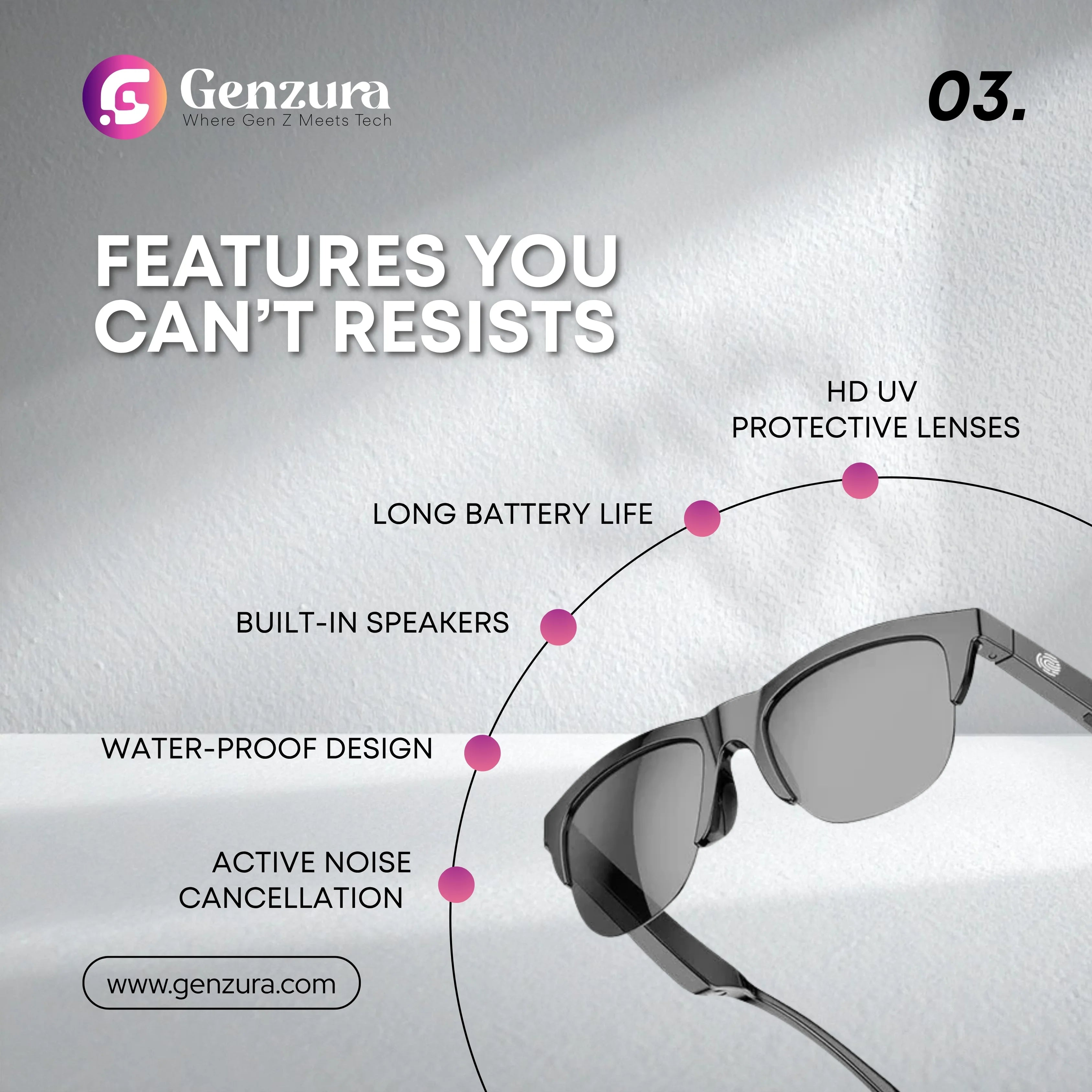 Smart Bluetooth Audio Glasses with HD UV Protection, Waterproof & Noise-Canceling Speakers – TWS-F V5.3