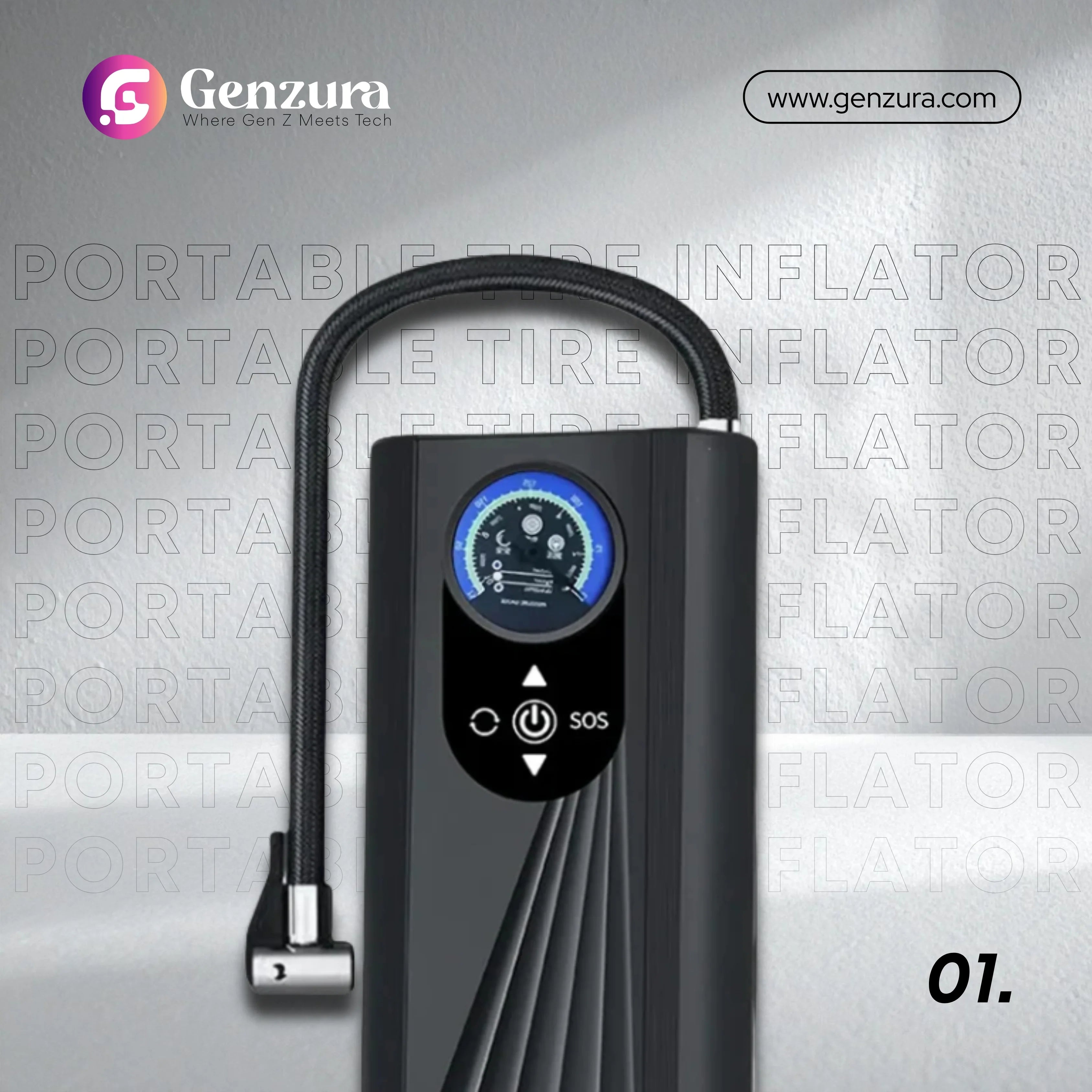 Portable Tire Inflator with LCD Display for Car & Bike