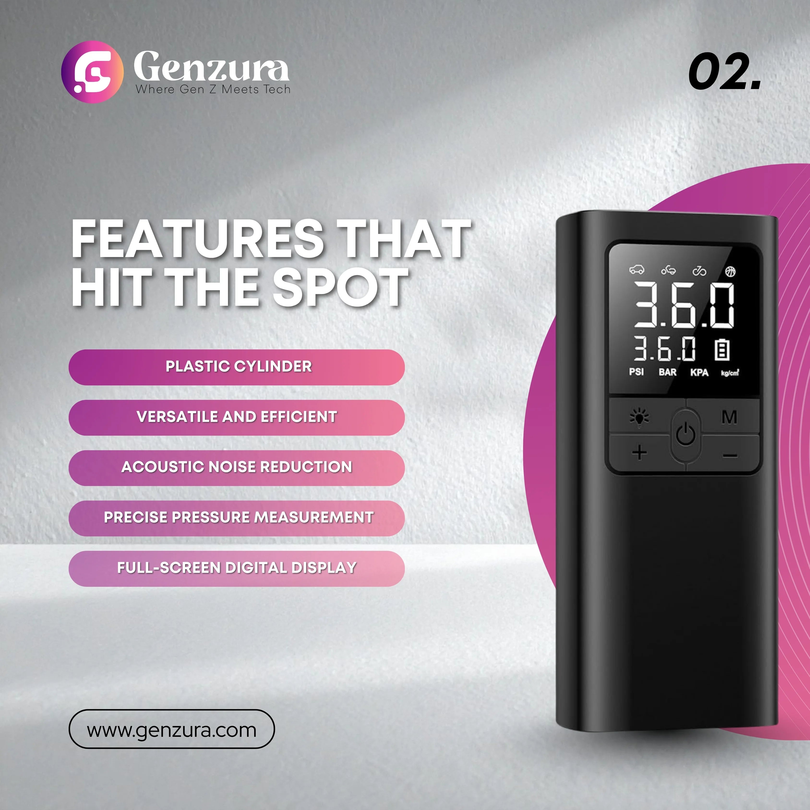 Portable Tire Inflator with LCD Display for Car & Bike