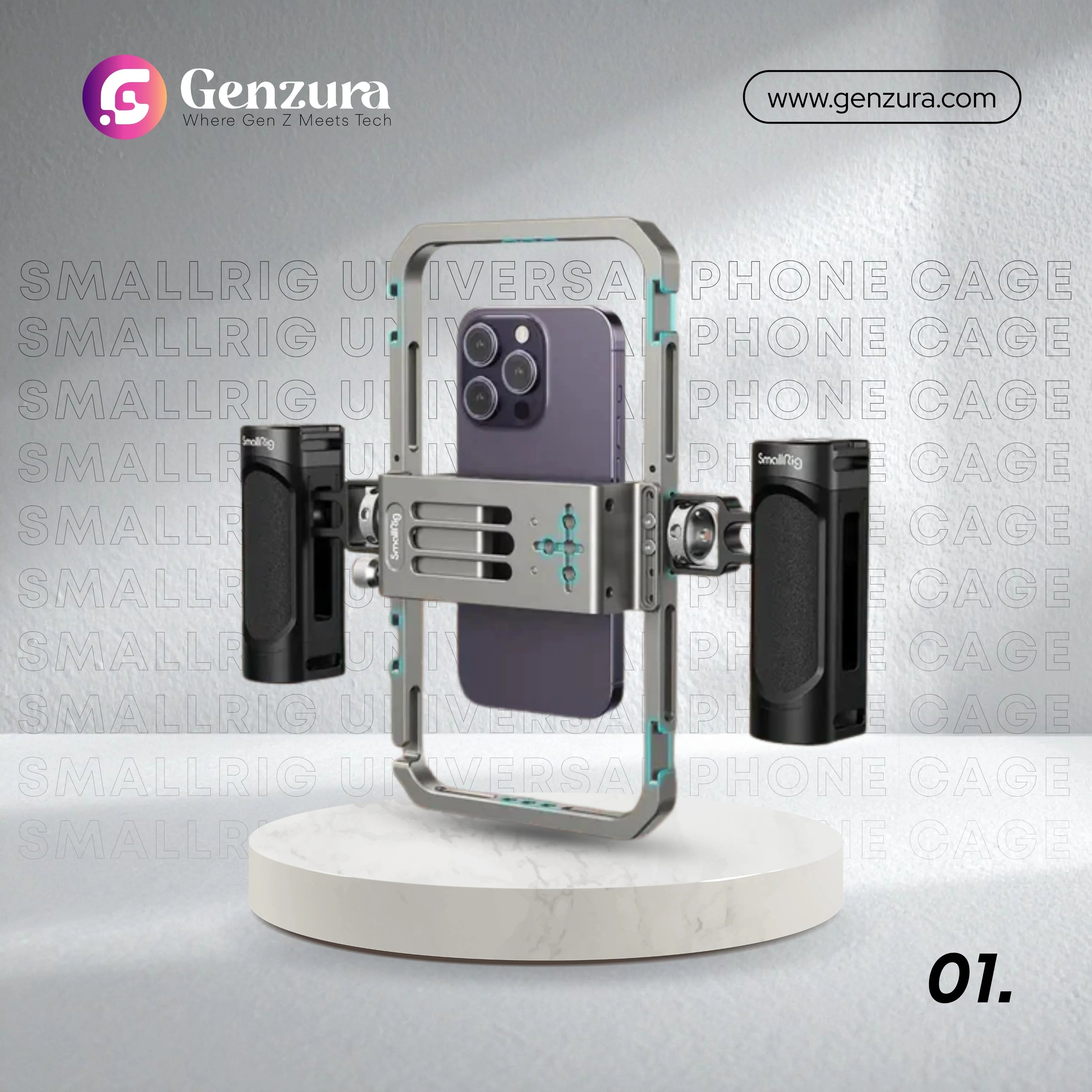 SmallRig Universal Phone Cage 2791B Smartphone Video Rig, Filmmaking Vlogging Case Stabilizer for Videomaker iPhone 16 Pro Max