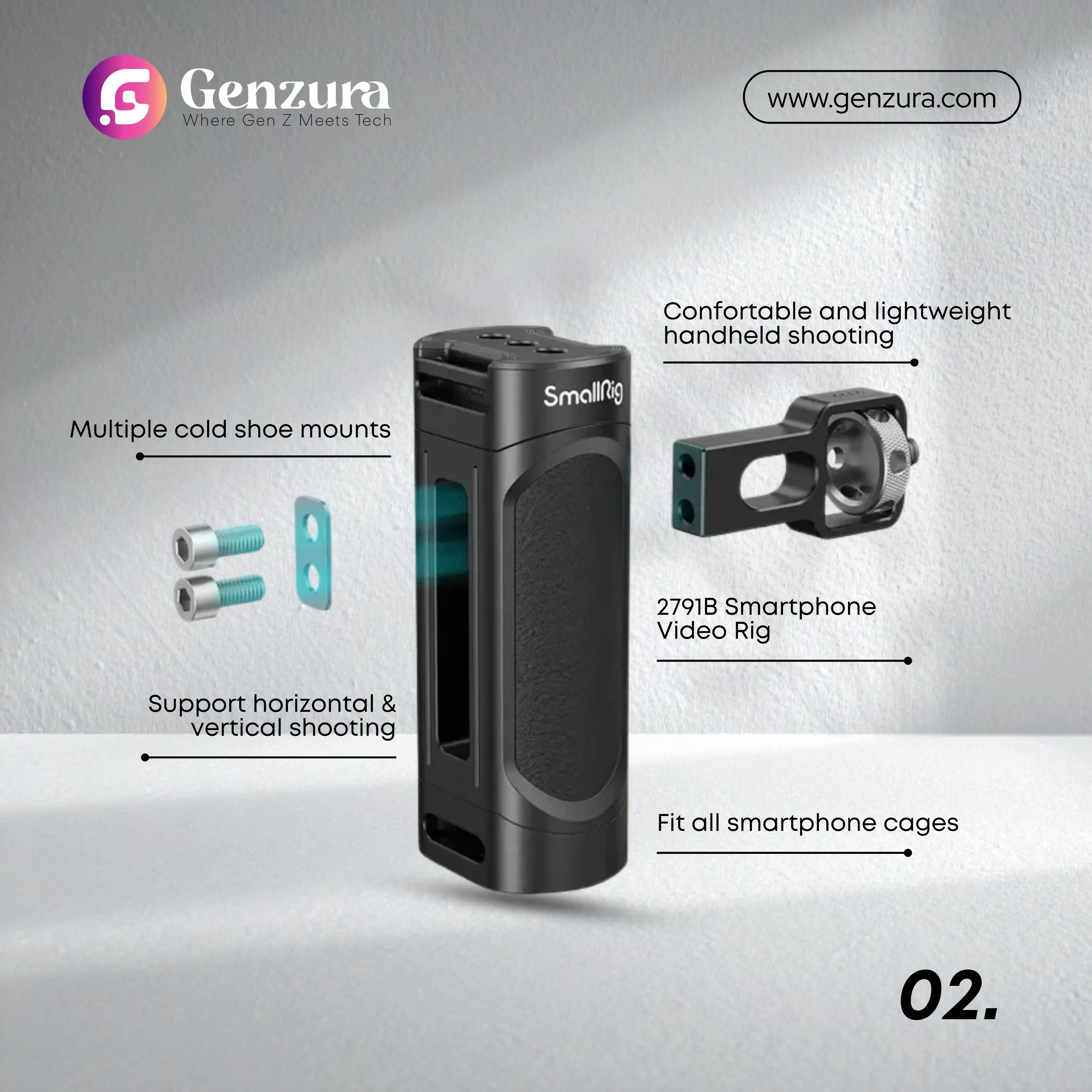 SmallRig Universal Phone Cage 2791B Smartphone Video Rig, Filmmaking Vlogging Case Stabilizer for Videomaker iPhone 16 Pro Max