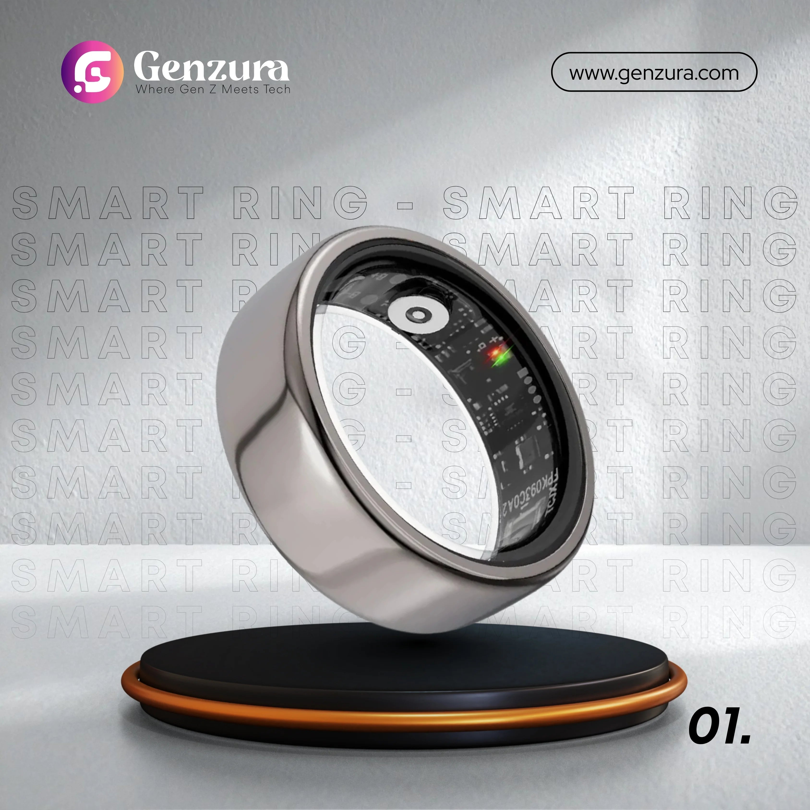 Smart Ring – Sleep Monitoring, Blood Oxygen & Pressure Measurement, Multi-Sport Modes