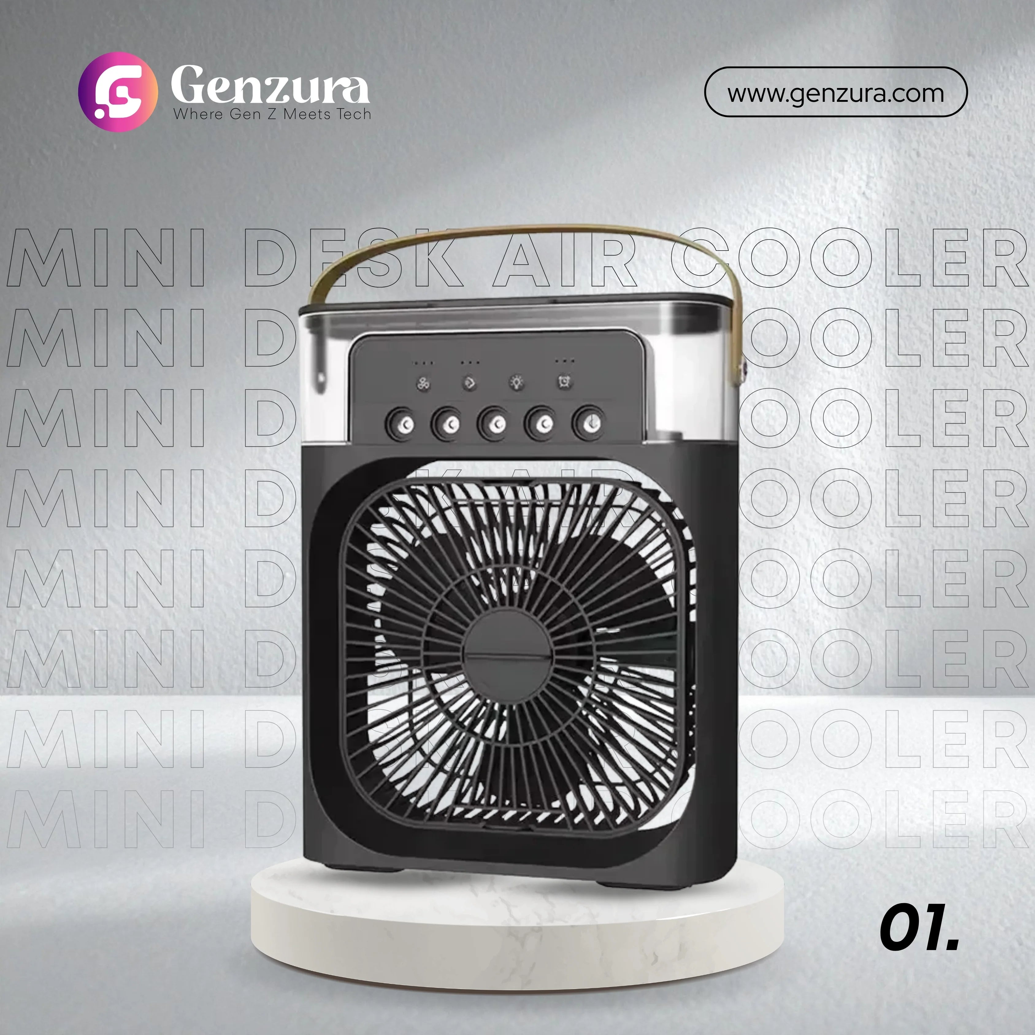 Mini Desk Air Cooler with USB Charging – Compact Personal Fan for Home & Office