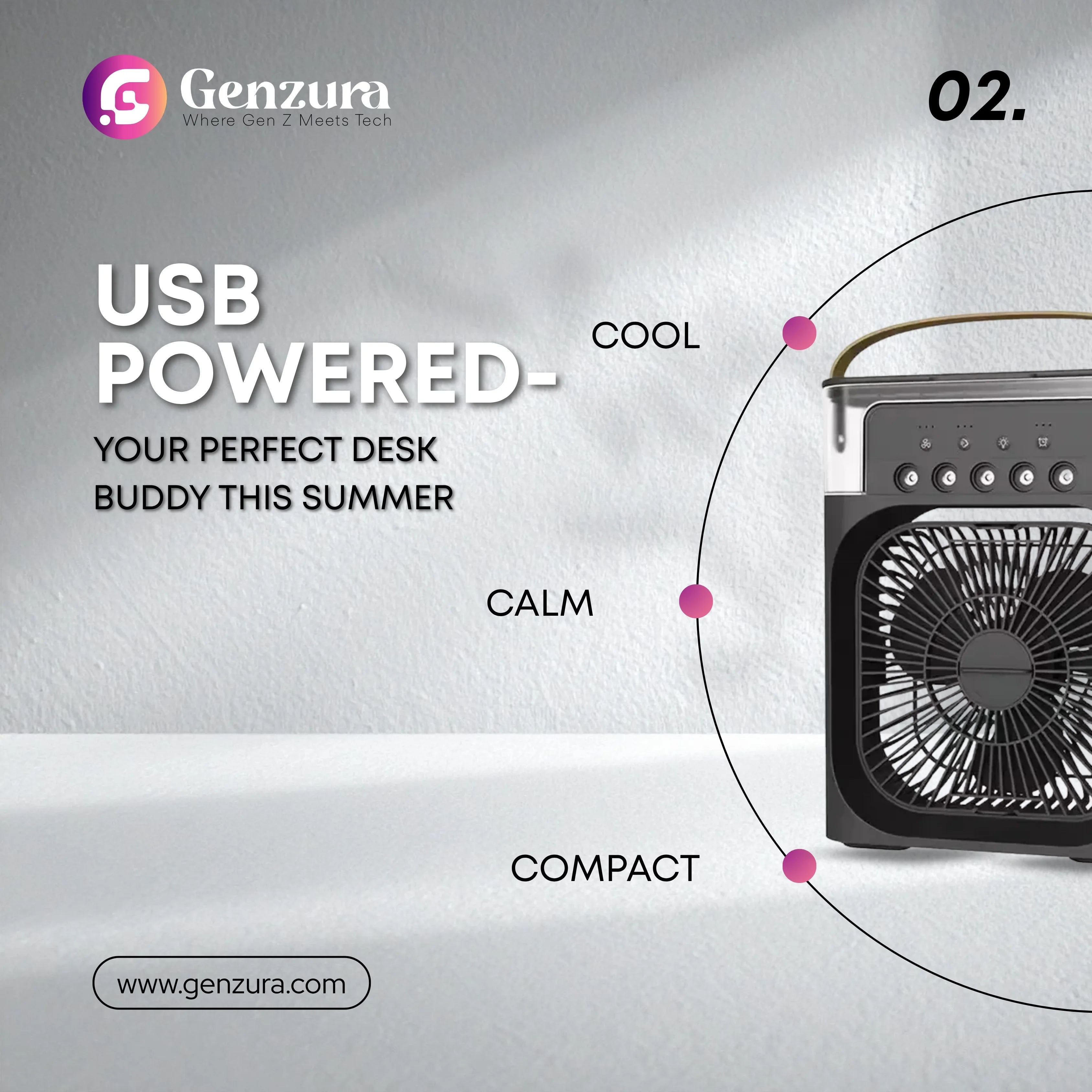 Mini Desk Air Cooler with USB Charging – Compact Personal Fan for Home & Office