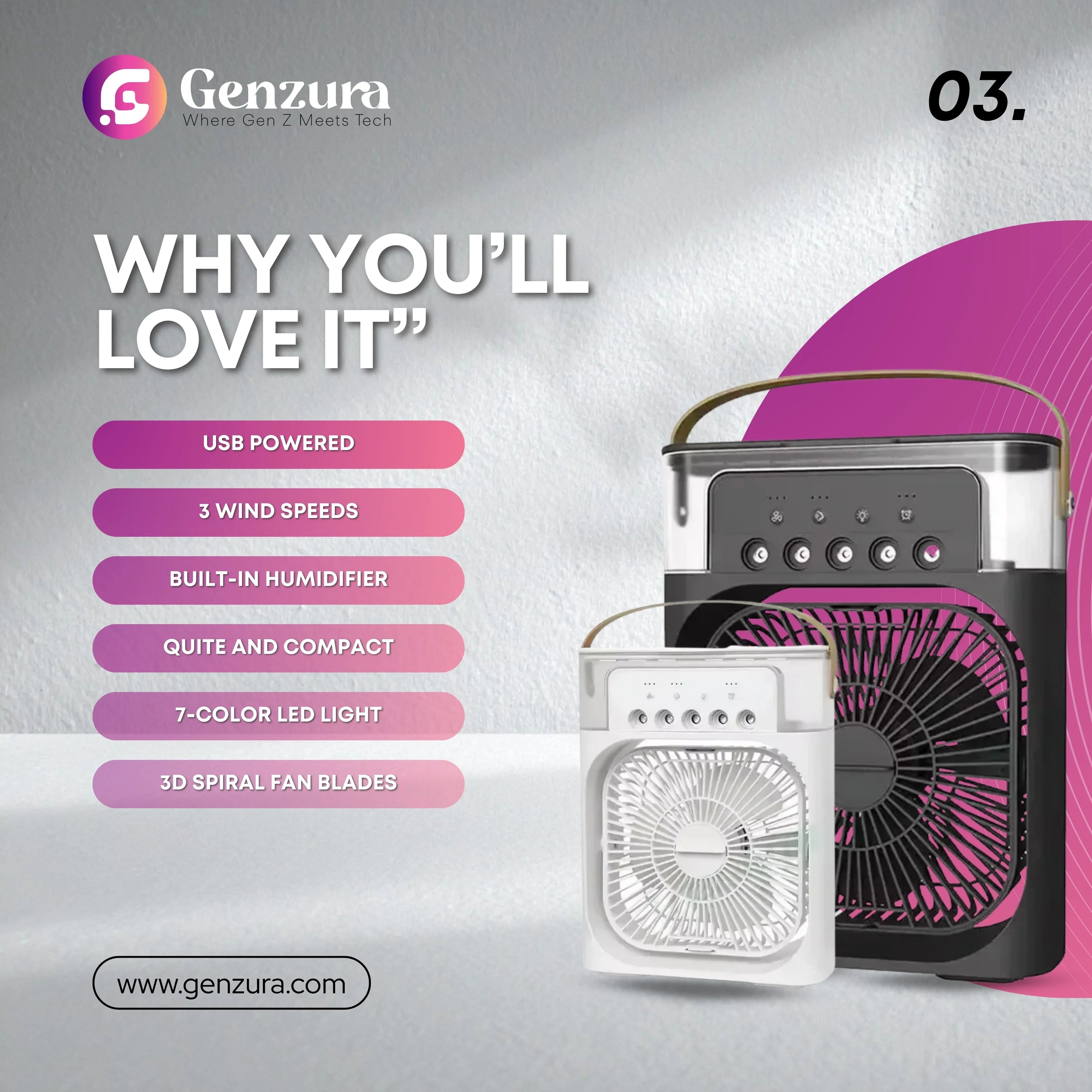 Mini Desk Air Cooler with USB Charging – Compact Personal Fan for Home & Office