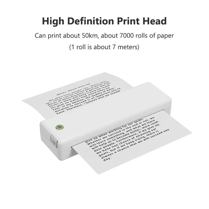 Portable A4 Thermal Printer – Wireless Bluetooth Printing for Documents, Photos & More