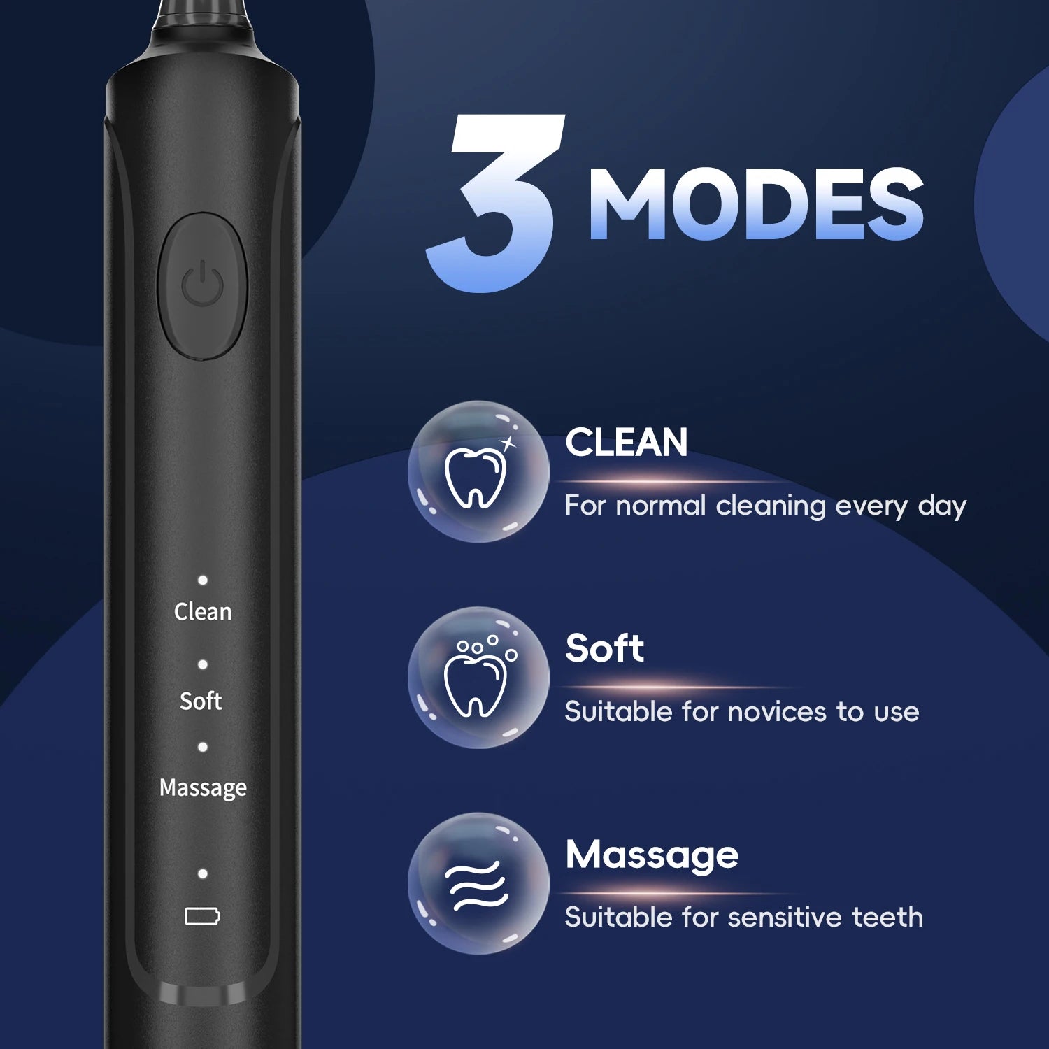 Rechargeable Electric Toothbrush – 4 Brush Heads