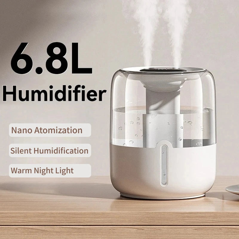 MIJIA Portable USB Humidifier – 6.1L Classic Columnar Design, 300ml/h Mist Output, Silent & Auto Shut-Off (21–30㎡ Coverage)