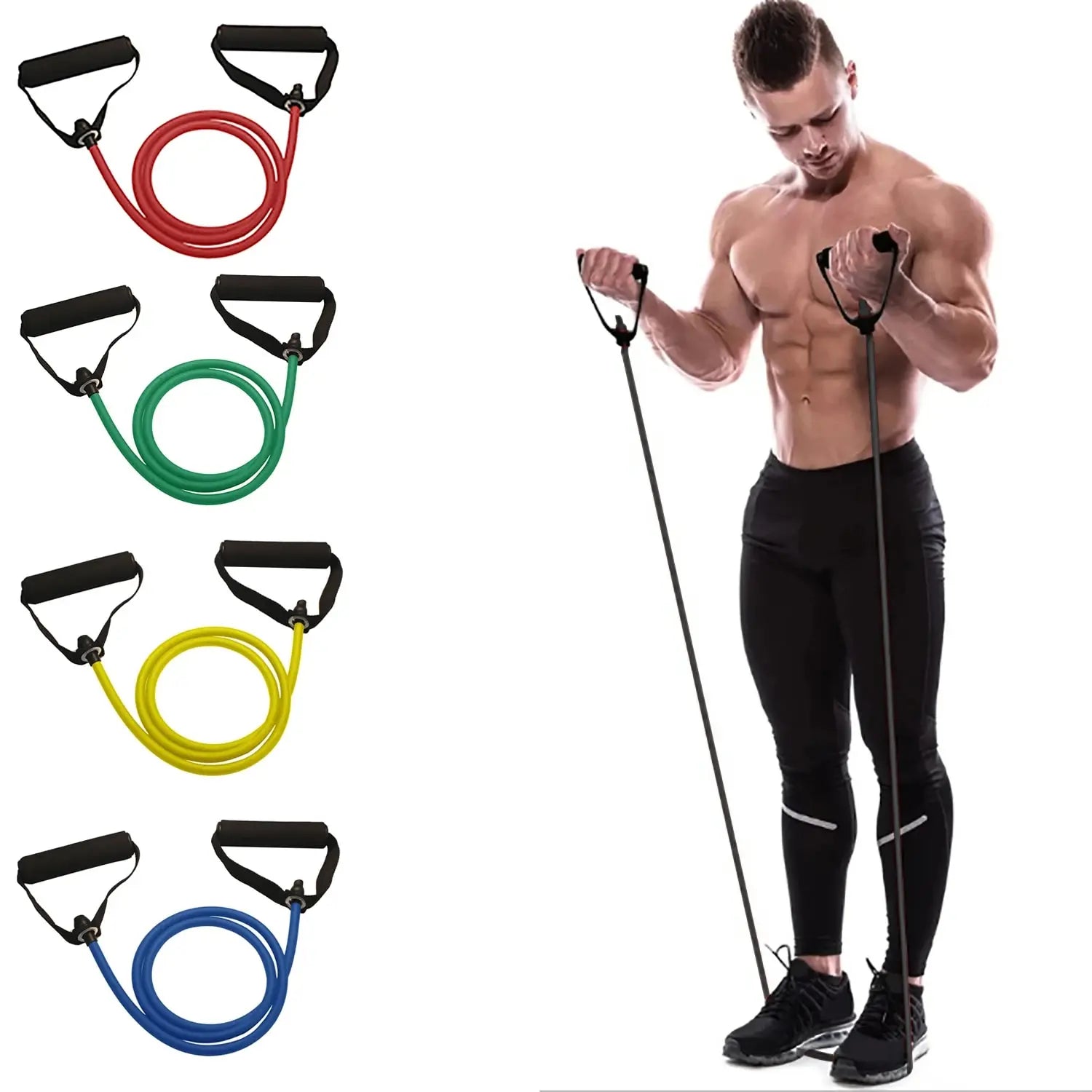 Fitness Resistance Bands – Full Body Workout Rubber Bands for Strength Training, Core & Muscle Toning