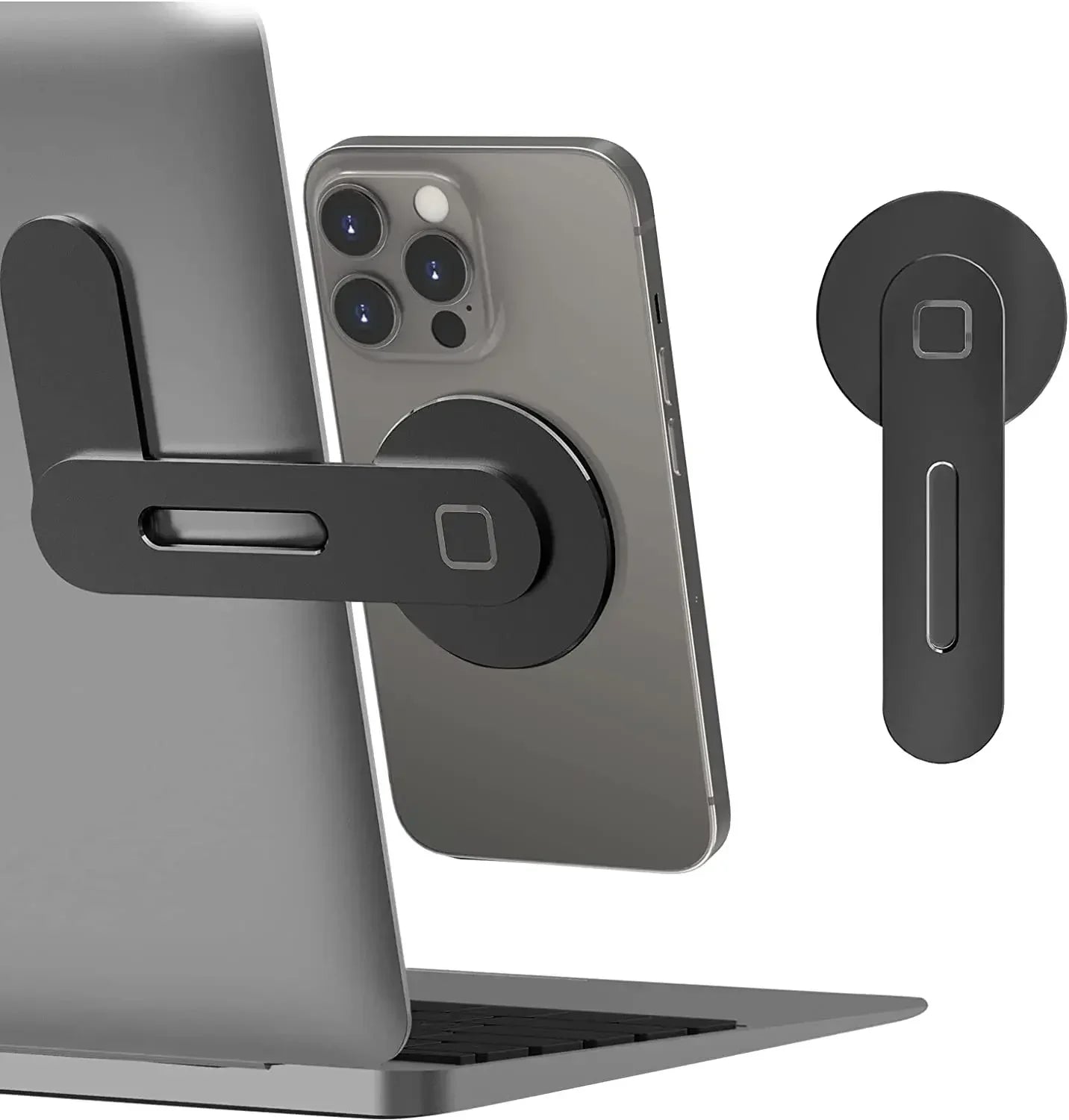 Magnetic Laptop Phone Holder – Slim & Foldable Dual-Screen Monitor Mount for iPhone & All Smartphones