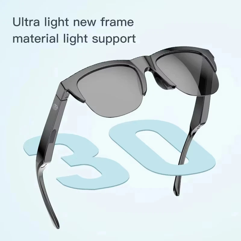Smart Bluetooth Audio Glasses with HD UV Protection, Waterproof & Noise-Canceling Speakers – TWS-F V5.3