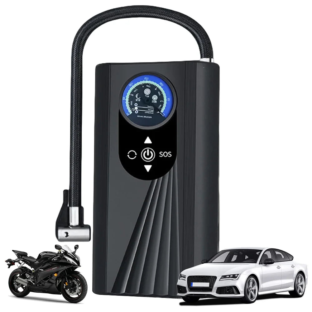 Portable Tire Inflator with LCD Display for Car & Bike