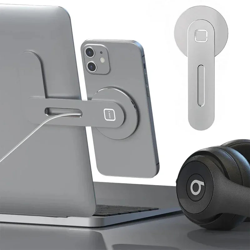 Magnetic Laptop Phone Holder – Slim & Foldable Dual-Screen Monitor Mount for iPhone & All Smartphones