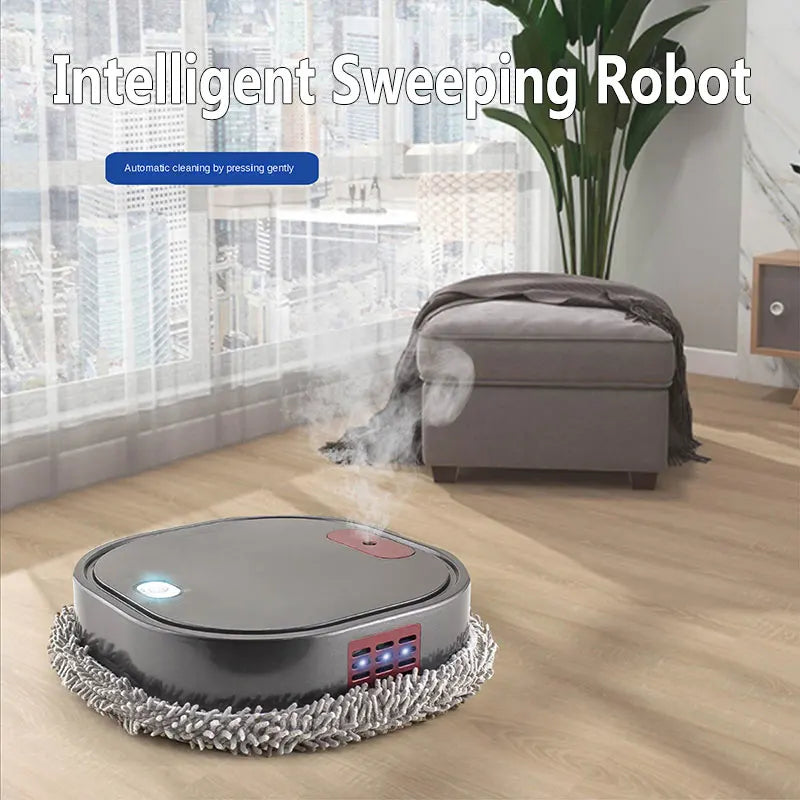 Dry & Wet Robot Vacuum Cleaner – Smart Sweeping Mop with Spray Humidification, UV Disinfection & Low Noise (1500mAh Battery)