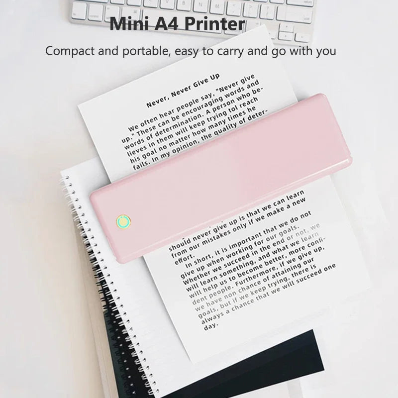 Portable A4 Thermal Printer – Wireless Bluetooth Printing for Documents, Photos & More