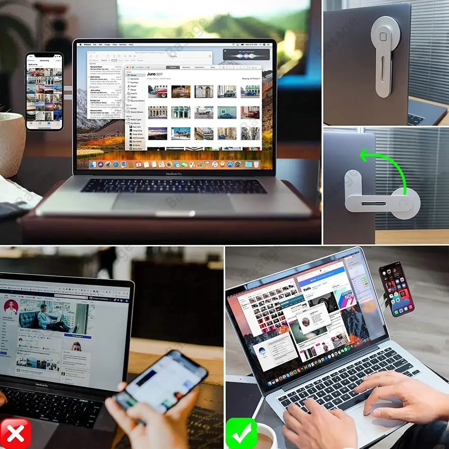 Magnetic Laptop Phone Holder – Slim & Foldable Dual-Screen Monitor Mount for iPhone & All Smartphones