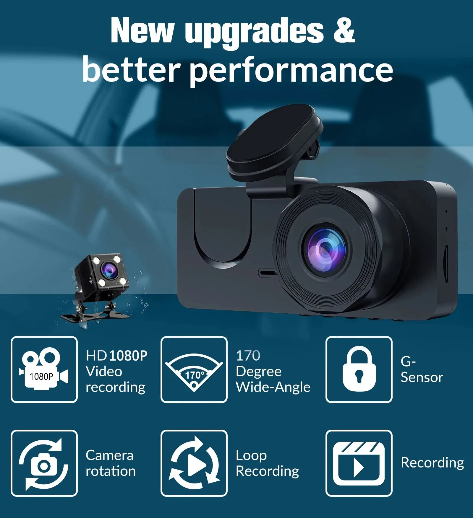 Dash Cam for Cars with Rear View Camera for Vehicle