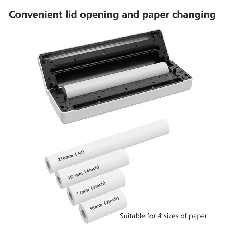 Portable A4 Thermal Printer – Wireless Bluetooth Printing for Documents, Photos & More