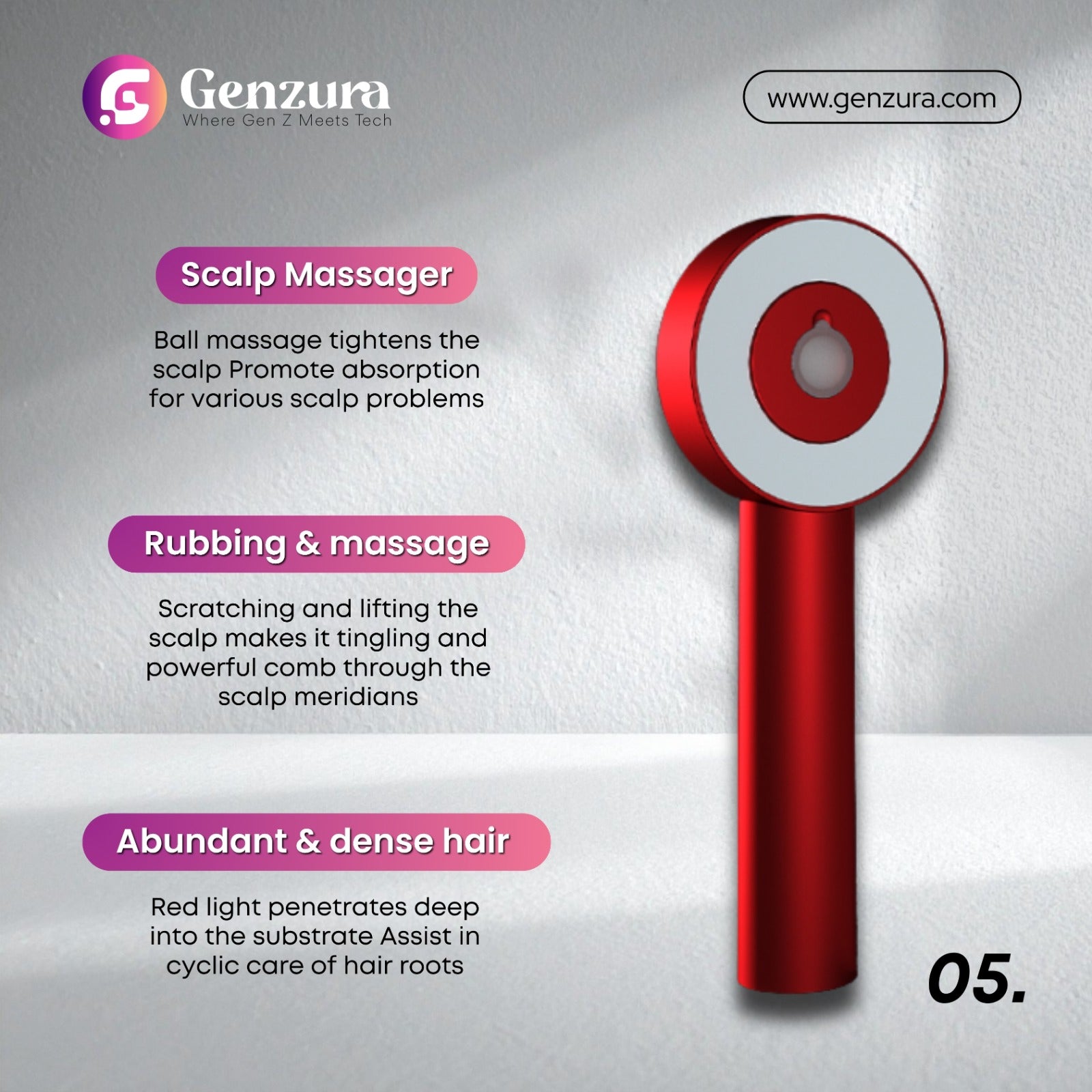 Scalp Massager Brush (Red) – فرشاة تدليك فروة الرأس (حمراء)