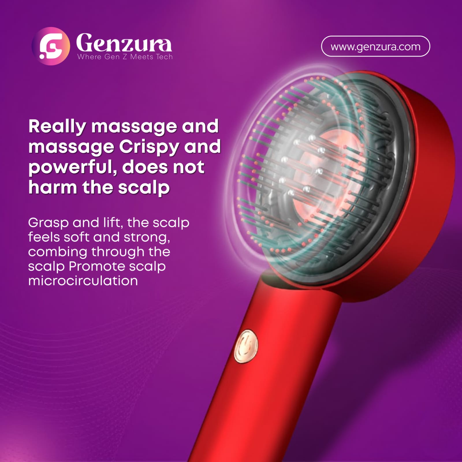 Scalp Massager Brush (Red) – فرشاة تدليك فروة الرأس (حمراء)